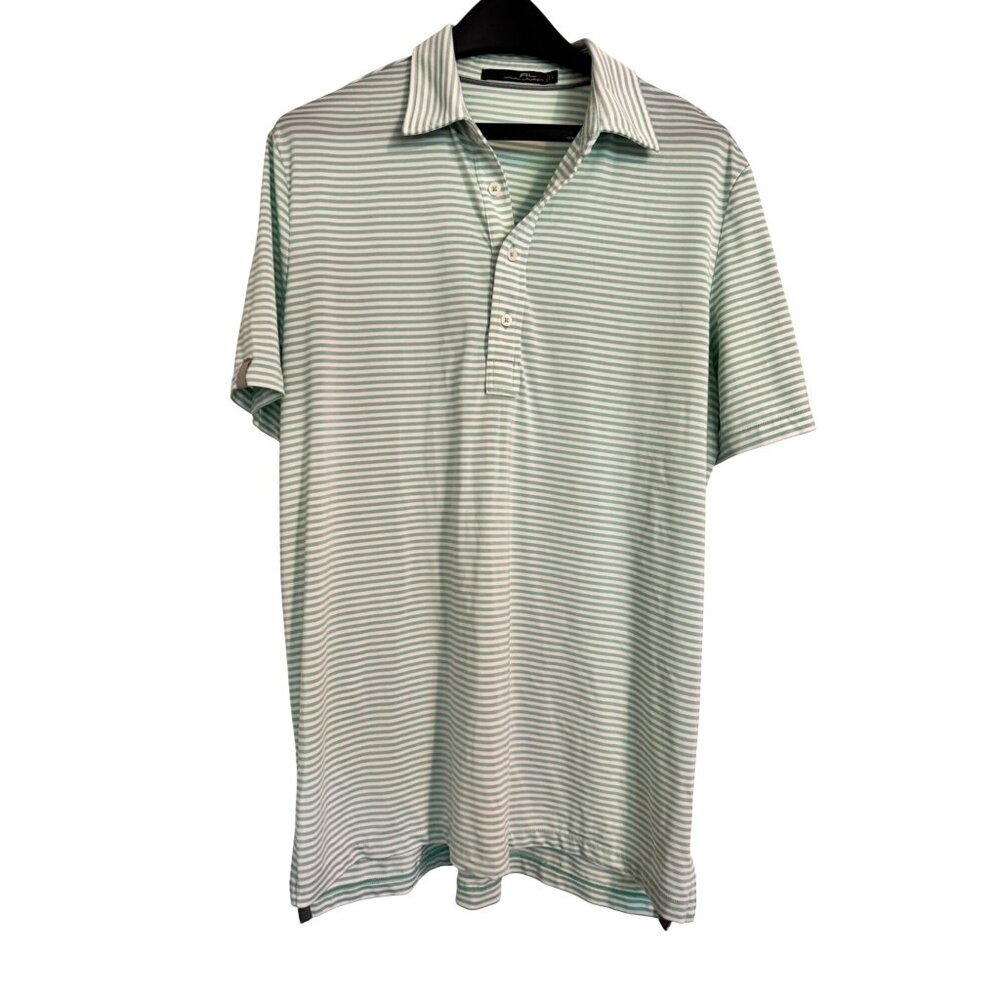 Ralph Lauren Black Label Polo Size Large Striped Stretch Shirt EUC
